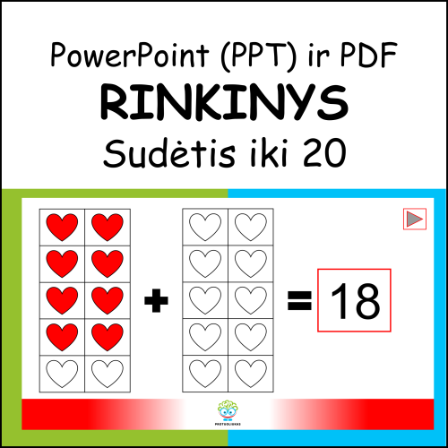 Sudėtis iki 20 | Rinkinys | PowerPoint ir PDF (Nr. 241+P140)